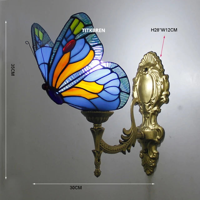 applique murale fleurs turques abat-jour baroque en verre décoratif - vue 9 sur 17