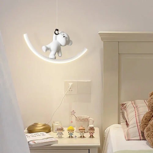 suspension led enfant motif dauphin et ours - vue 2 sur 9