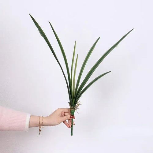 feuilles de clivia artificielles en caoutchouc souple pour décoration intérieure