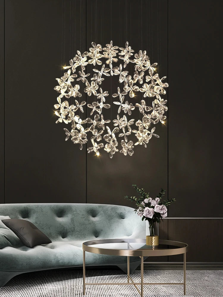 Plafond moderne chambre lustre salon lumière en cristal lustre de luxe circulaire restaurant led luminaire - vue 4 sur 10