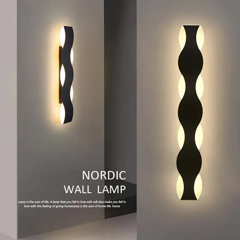 Applique murale LED moderne en forme de vague pour couloir intérieur - vue 5 sur 18