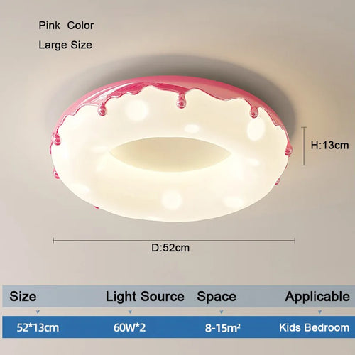 Minimalist LED ceiling light with decorative donut design - vue 11 sur 14