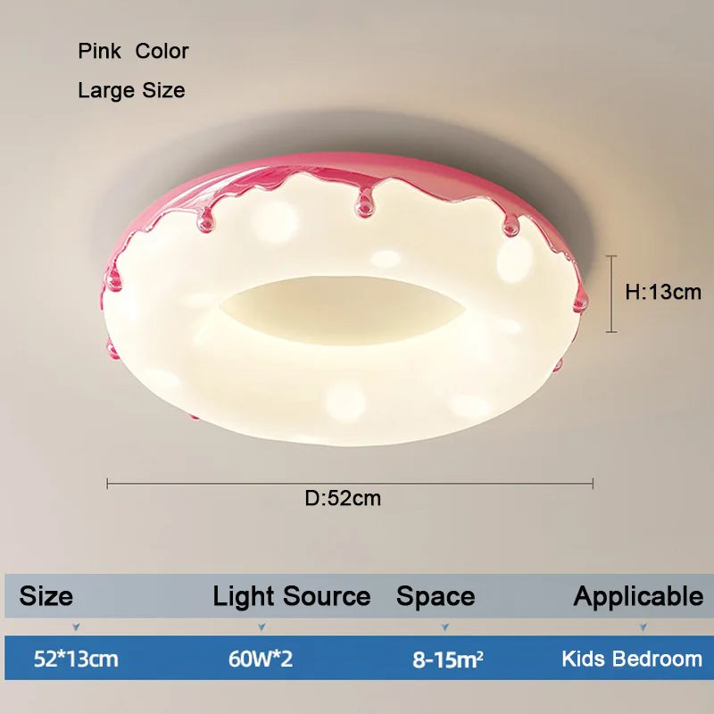 Minimalist LED ceiling light with decorative donut design - vue 10 sur 14