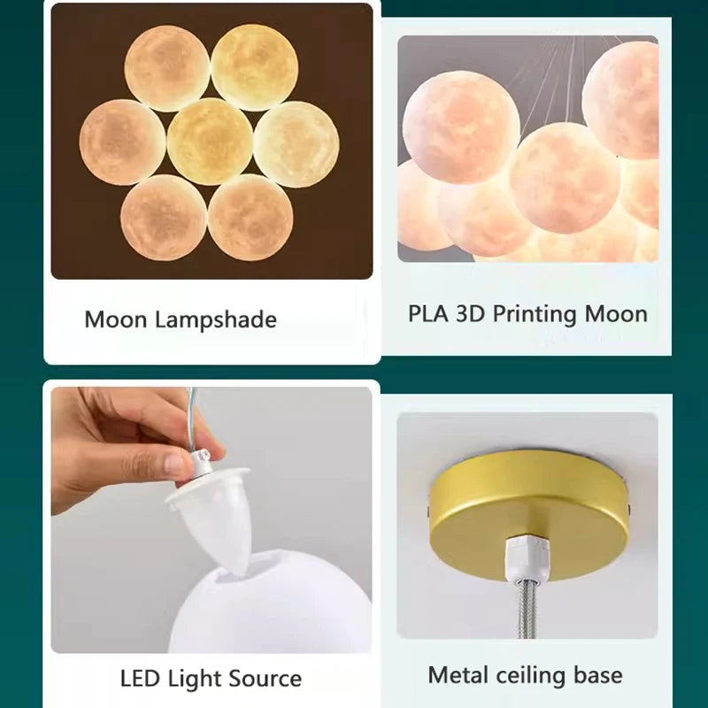lustre moderne pour enfants avec suspension à bulles et télécommande - vue 6 sur 18
