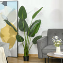 Artificial banana tree with pot and realistic leaves for indoor decoration
