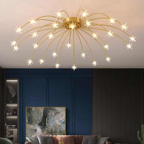 Modern minimalist nordic chandelier creative LED lighting - vue 3 sur 14