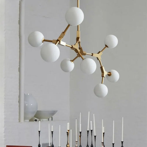 lustre nordique design en verre pour éclairage élégant - vue 6 sur 12