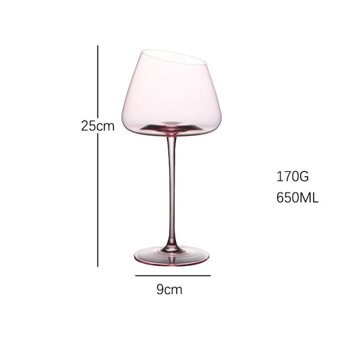 Verres à vin design flamant rose bord incliné