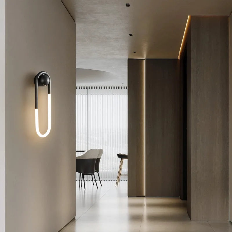 Minimalist ellipse wall light with three light colours - vue 4 sur 10