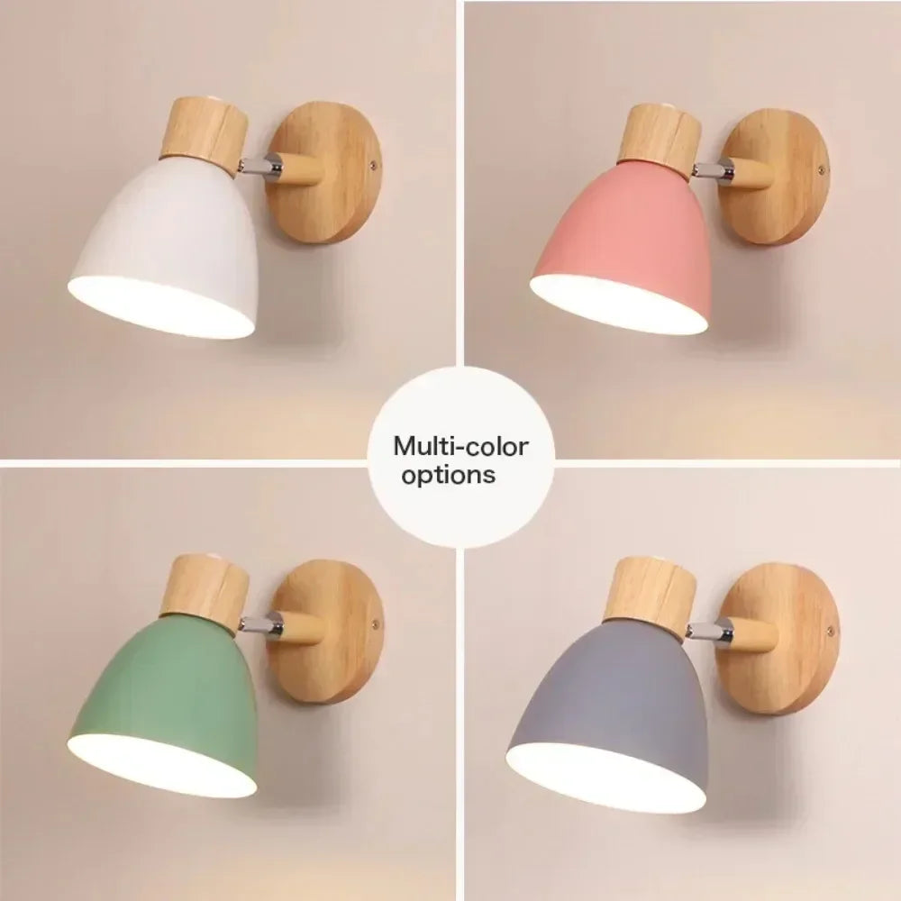 applique murale moderne en bois pour éclairage décoratif nordique - vue 7 sur 8