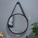 miroir rond mural en bois épais pour maquillage