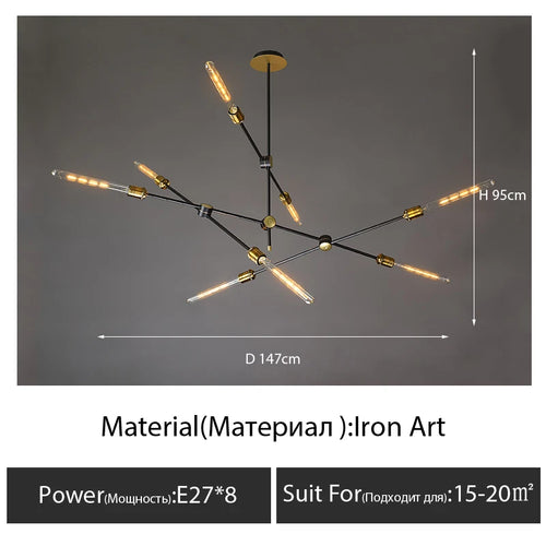 lustre en tube de verre design nordique pour décoration intérieure - vue 12 sur 12