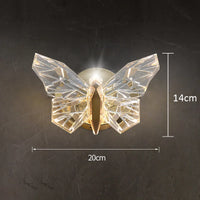 applique murale LED cristal papillon de luxe