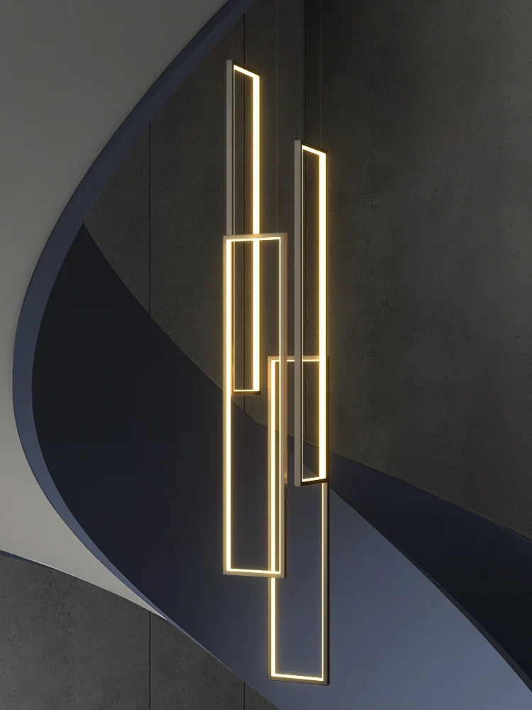 lustre led minimaliste moderne rectangulaire loft luxe nordique