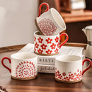 Mug japonais en céramique motif fleurs cerisier rétro