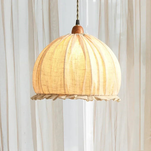lustre en forme de bourgeon romantique en coton et lin