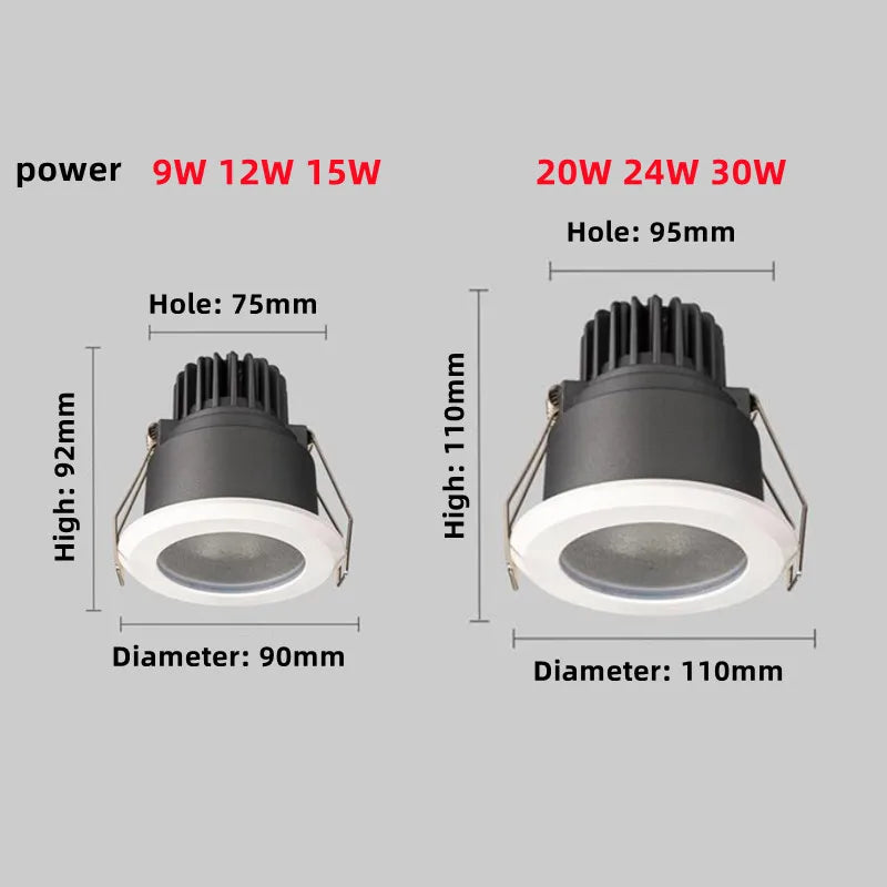 spot led rond étanche en aluminium pour éclairage intérieur extérieur - vue 6 sur 8