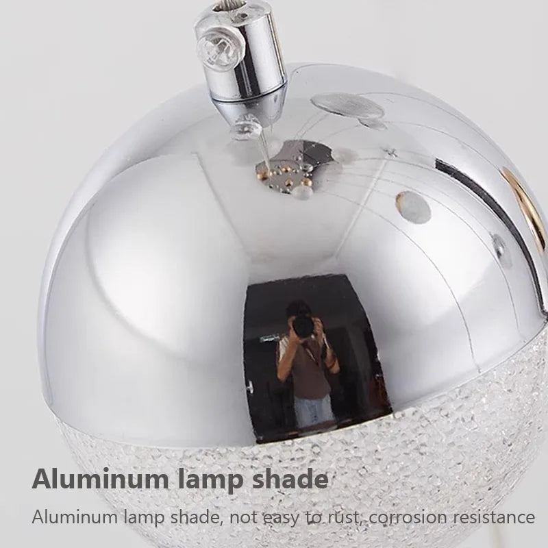 Suspension nordique led demi-boule acrylique simple - vue 6 sur 21