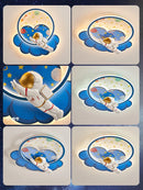 lustre astronaute forme nuage led variateur télécommande protection yeux
