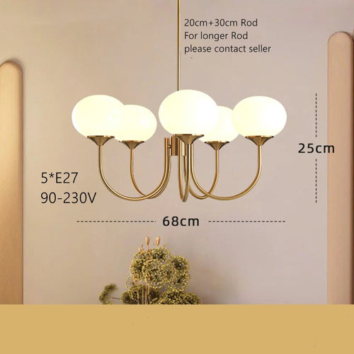 Lustre suspendu vintage en verre blanc - vue 11 sur 10