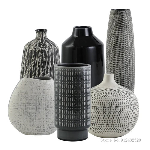 Geometrically Shaped Ceramic Flower Arrangement, Home Decor, Dining Room Bedroom Living Room Office Decor Creative Art Vase, 1Pc - vue 6 sur 11