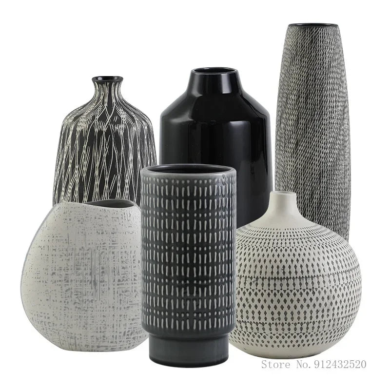 Geometrically Shaped Ceramic Flower Arrangement, Home Decor, Dining Room Bedroom Living Room Office Decor Creative Art Vase, 1Pc - vue 5 sur 11