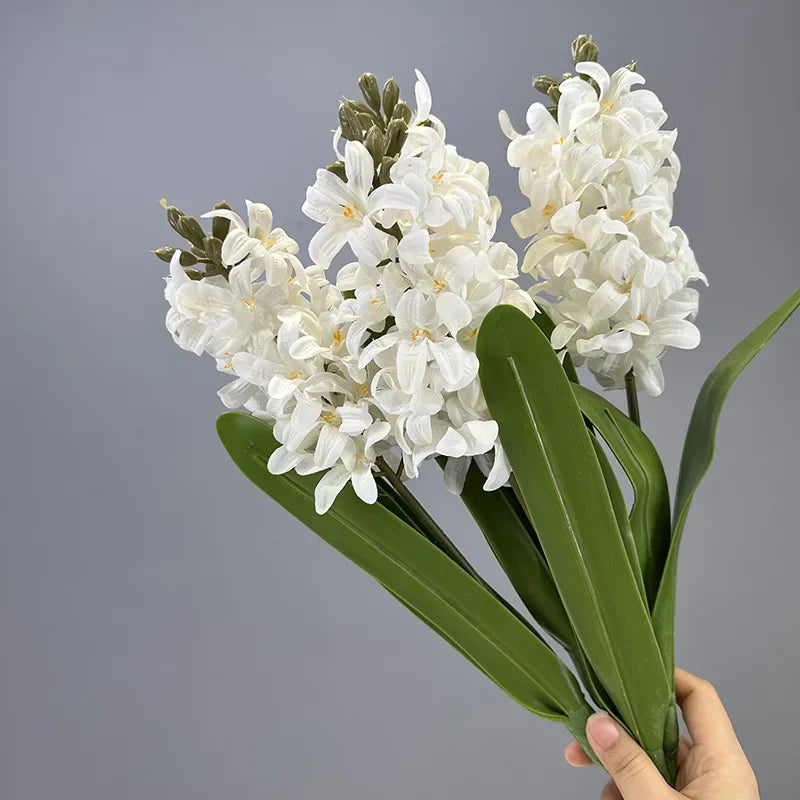 Set of 2 realistic artificial hyacinth flowers for indoor decoration - vue 4 sur 11