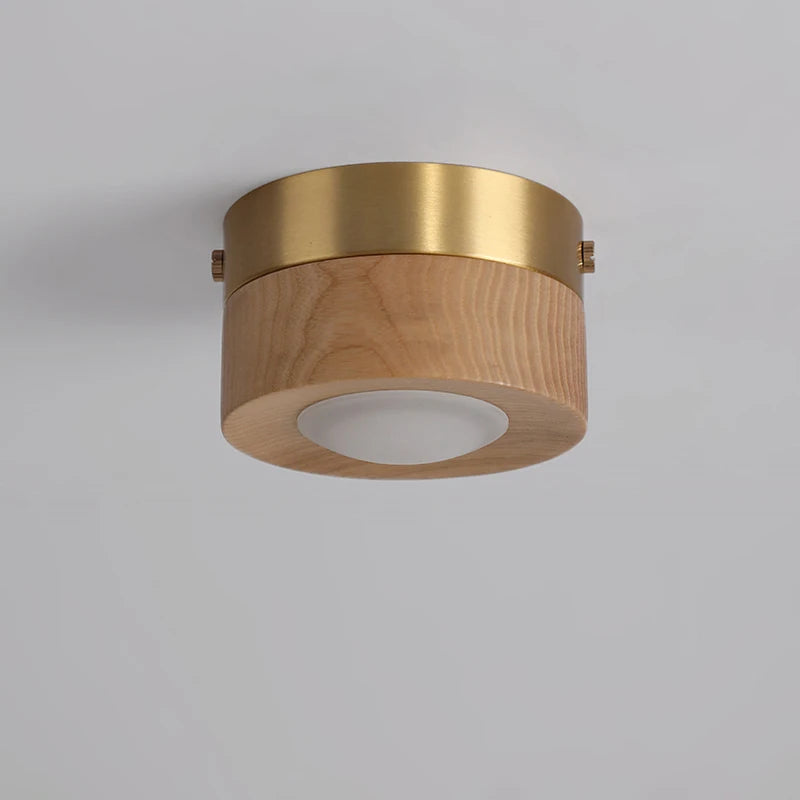 lampe plafonnier en noyer et frêne led décoration maison - vue 5 sur 10