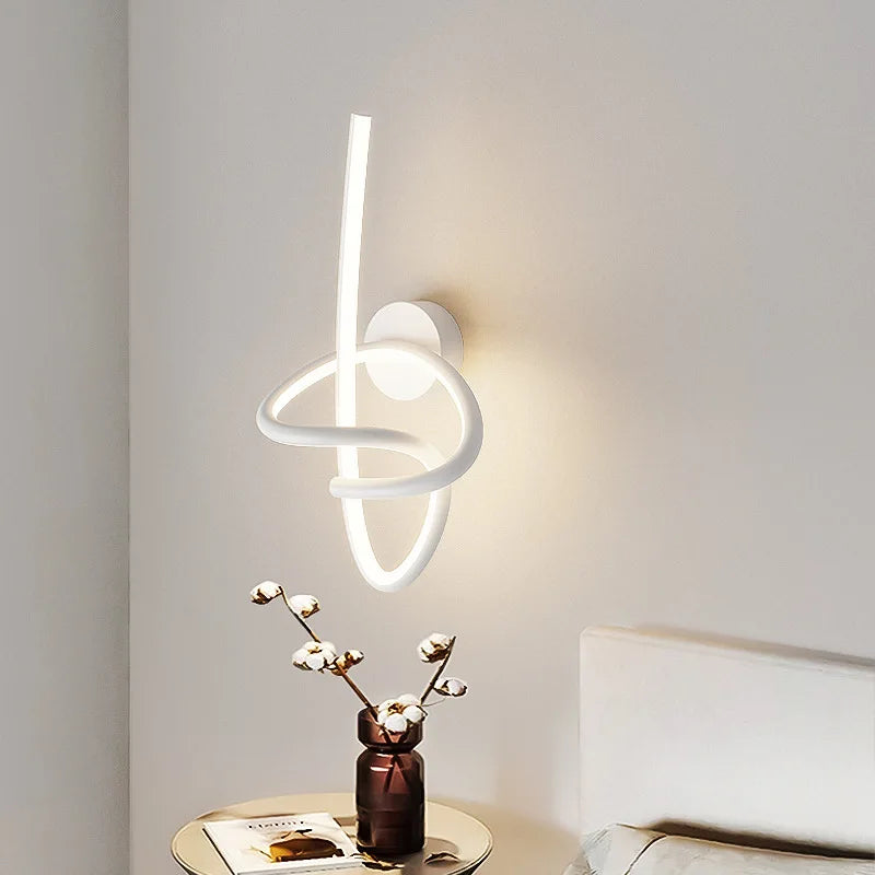 applique murale led en spirale moderne en aluminium