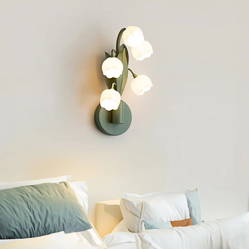 Applique murale Led style rural nordique maison fleurs muguet - vue 3 sur 6