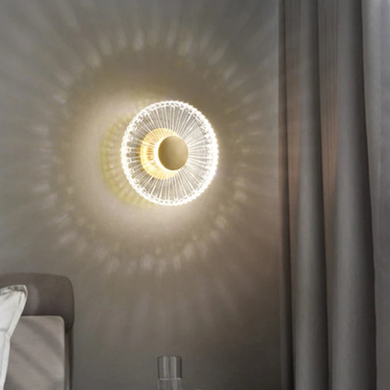 applique murale led en cuivre et acrylique décoration intérieure nordique - vue 3 sur 8