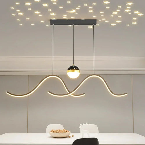 Minimalist Nordic chandelier with creative starry sky lighting - vue 2 sur 10