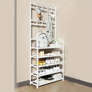 1 Piece 4/5 Ply 23" Carbon Steel, Multipurpose Clothes and Shoe Rack, Black/White, Self Assembly Required