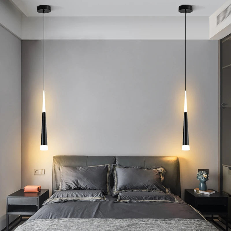 suspension moderne à tube long en led pour décoration intérieure luxe - vue 4 sur 30