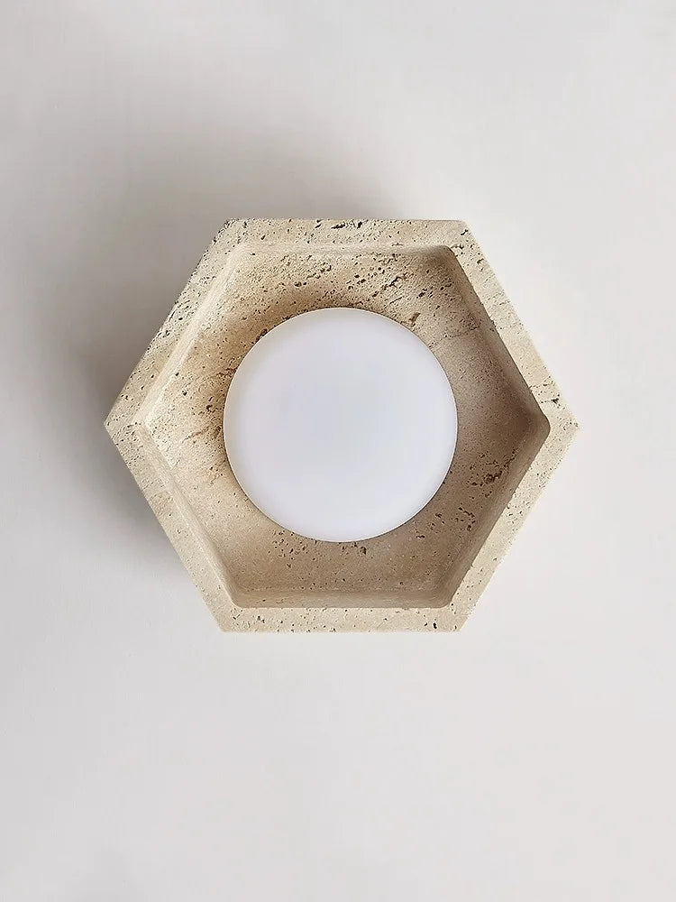 plafonnier led style moderne wabi-sabi en bois clair - vue 4 sur 6