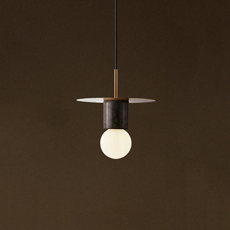 suspension style américain avec abat-jour en marbre