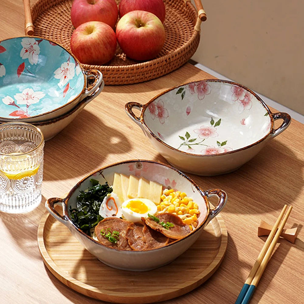 Bol japonais céramique 12 5 cm motif floral - vue 3 sur 7
