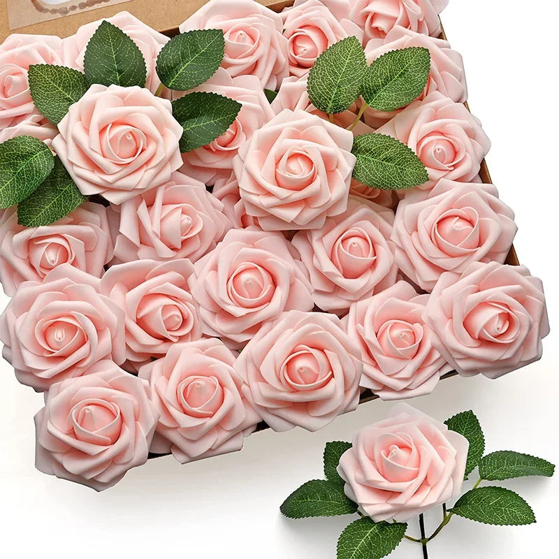 lot de 25 roses artificielles pour décorations de mariage et fêtes - vue 10 sur 11