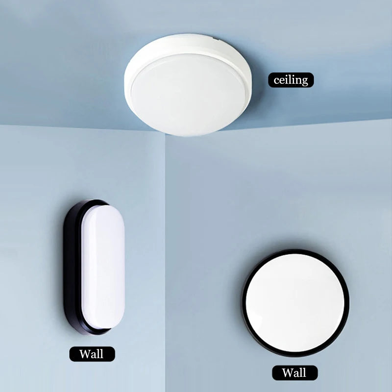 Applique murale extérieure led étanche rond applique luminaire - vue 6 sur 12