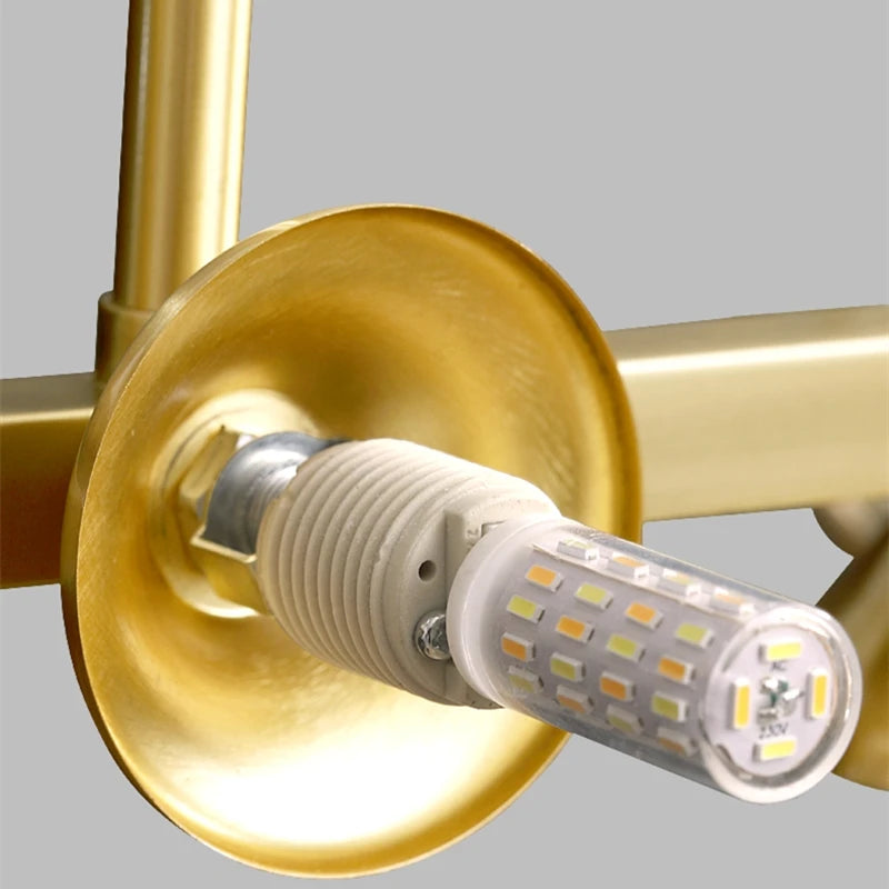lustre suspendu en cuivre avec boule de verre pour décoration intérieure - vue 6 sur 10