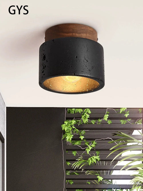 plafonnier led noir pierre - vue 2 sur 6