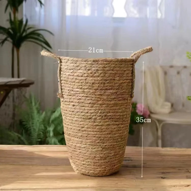grand panier en osier pour jardin rangement et décoration - vue 8 sur 9