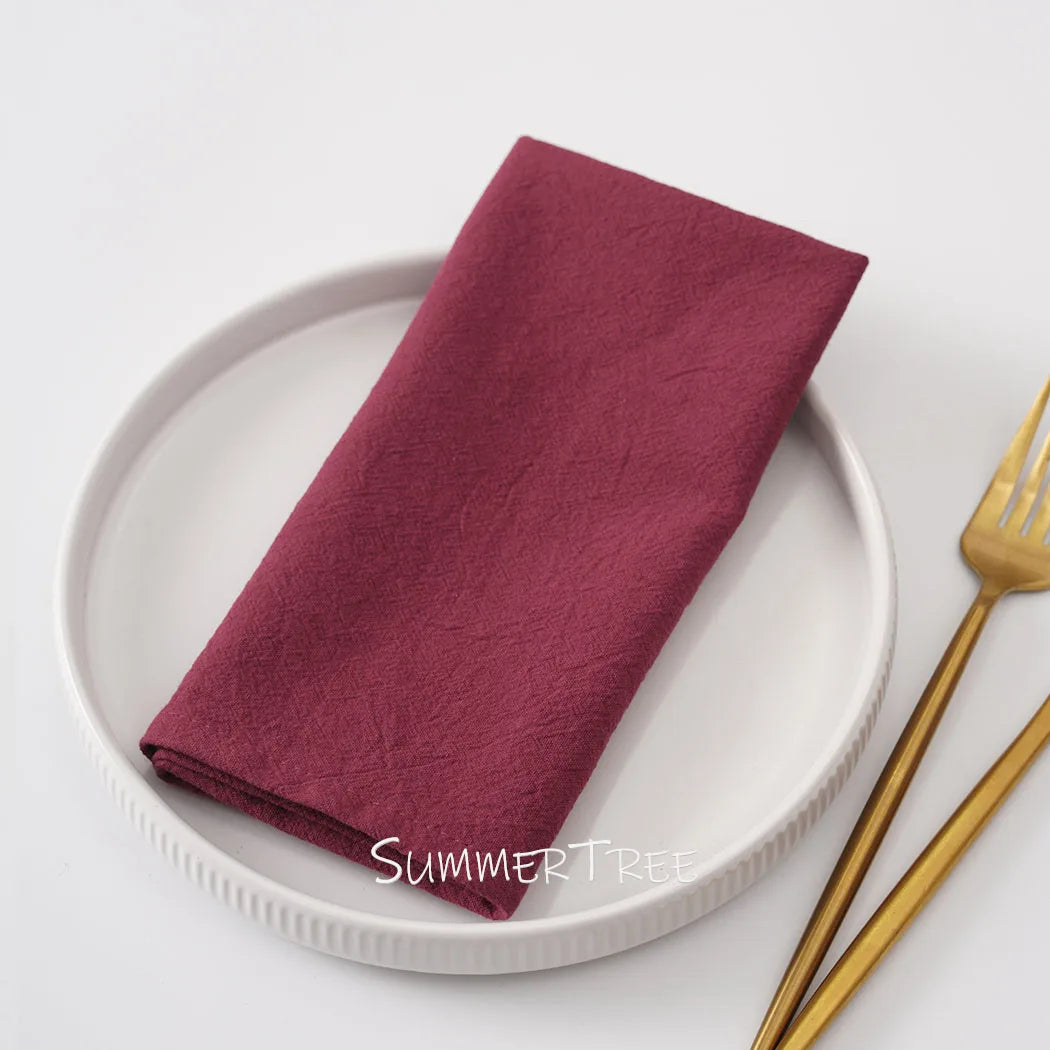 Serviette de table coton lavé lot 6 40x40 - vue 6 sur 6