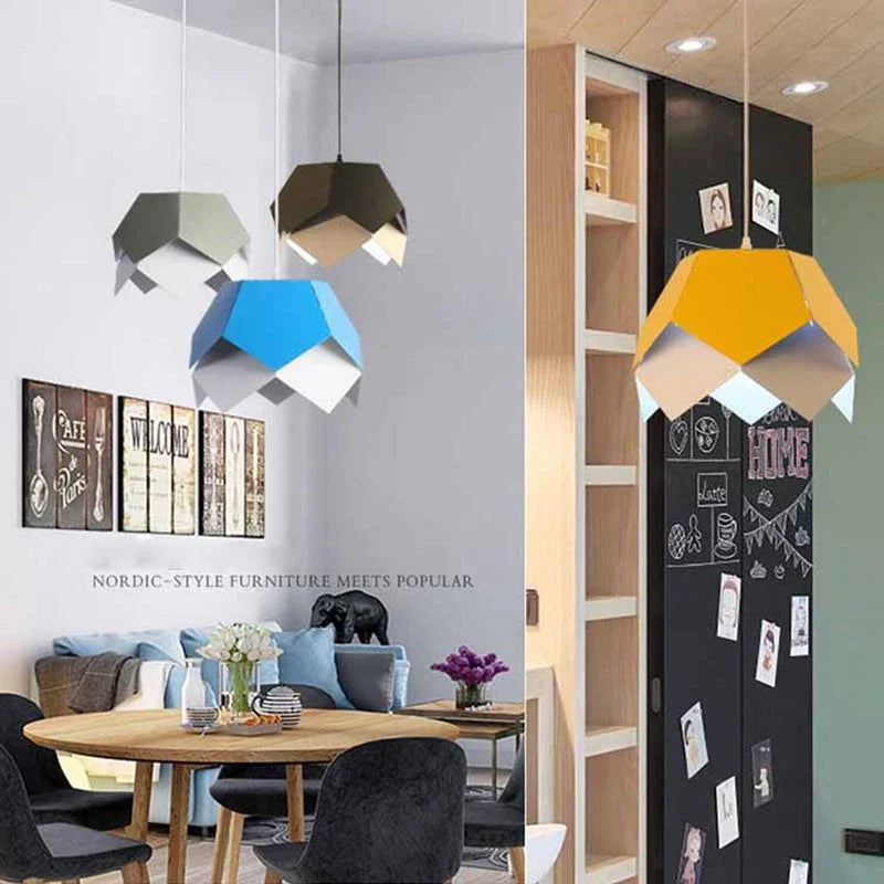 suspension géométrique en fer style nordique pour décoration intérieure - vue 3 sur 10