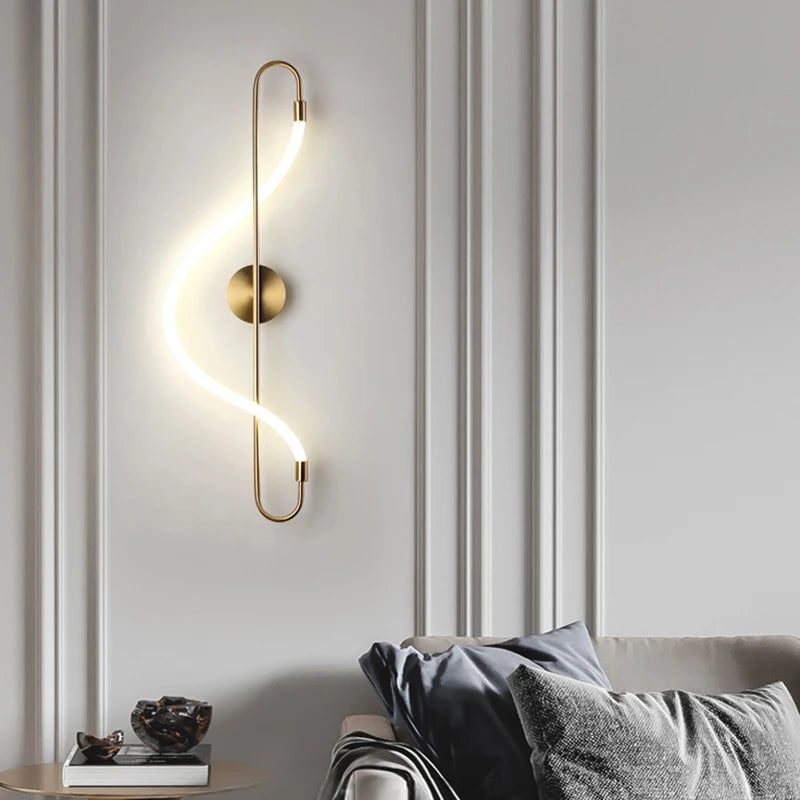 applique murale led modélisation longue note décoration - vue 7 sur 10