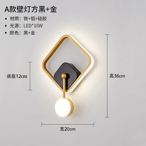 Nordic minimalist LED wall light with circular globe - vue 14 sur 13