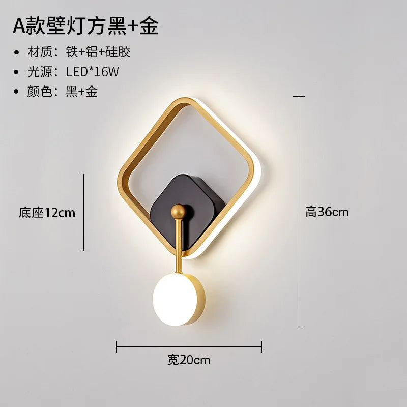 Nordic minimalist LED wall light with circular globe - vue 13 sur 13