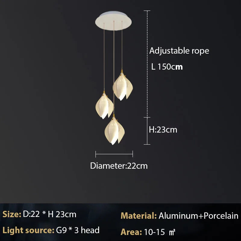 Lustre Magnolia en céramique - vue 7 sur 17