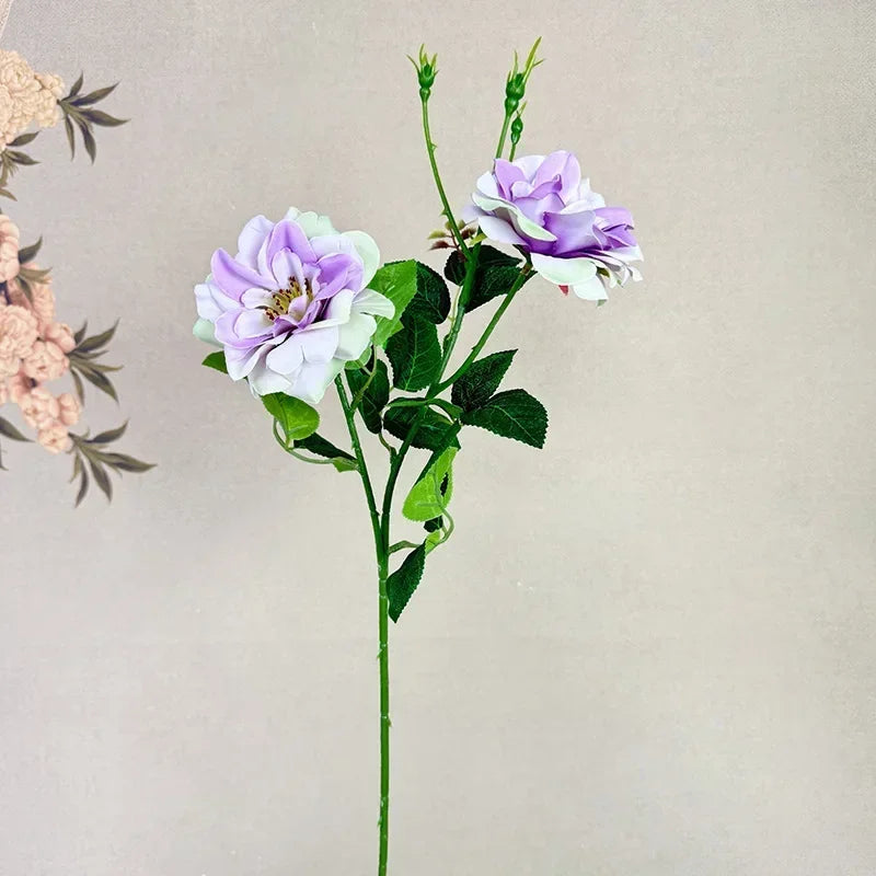 fleurs artificielles deux têtes roses décoration élégante pour intérieur - vue 10 sur 10