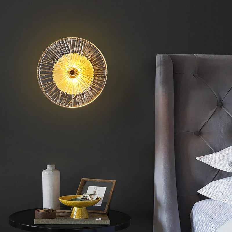lampe led ronde en verre au design nordique moderne - vue 5 sur 8